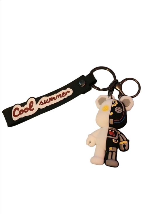 Accessories - Teddy Bear Black and White Keychain be used as a bag charm